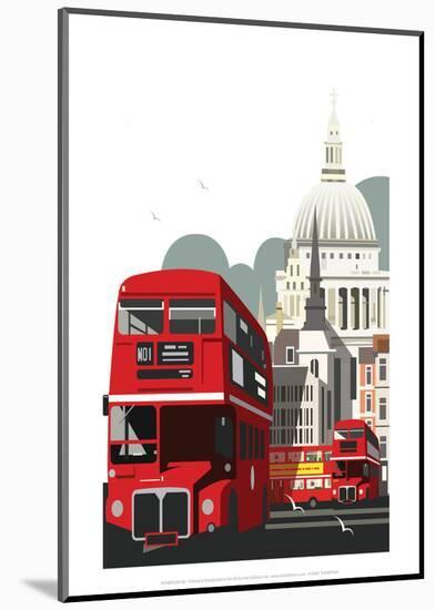 London Routemaster Blank - Dave Thompson Contemporary Travel Print-Dave Thompson-Mounted Giclee Print
