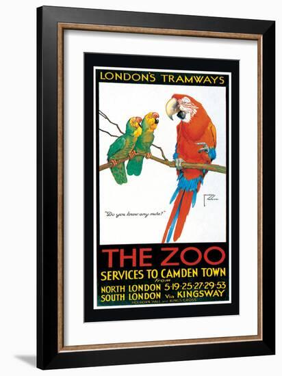 London's Tramways, The Zoo-Lawson Wood-Framed Art Print