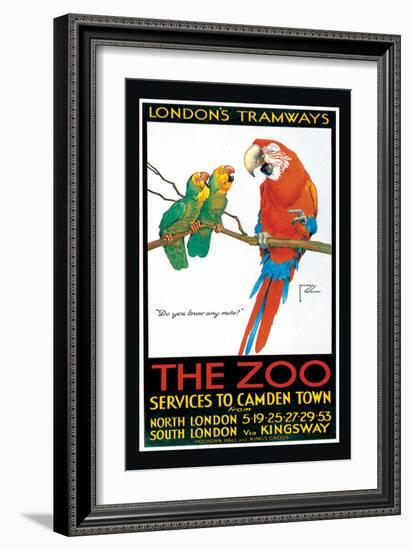 London's Tramways, The Zoo-Lawson Wood-Framed Art Print