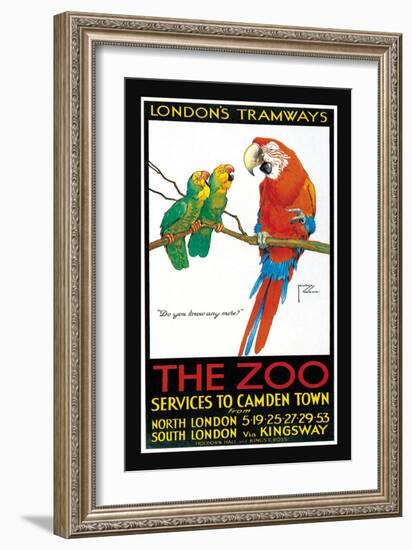 London's Tramways, The Zoo-Lawson Wood-Framed Art Print