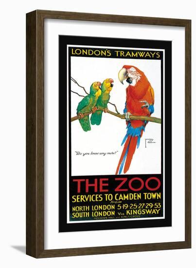 London's Tramways, The Zoo-Lawson Wood-Framed Art Print