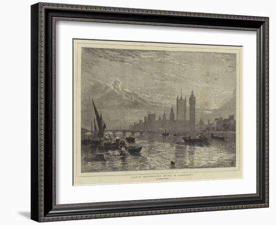 London Sketches, the Houses of Parliament-Myles Birket Foster-Framed Giclee Print