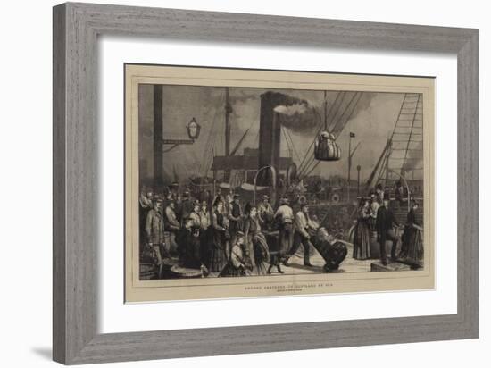 London Sketches, to Scotland by Sea, a Sketch at Irongate Wharf-null-Framed Giclee Print