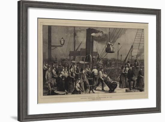 London Sketches, to Scotland by Sea, a Sketch at Irongate Wharf-null-Framed Giclee Print