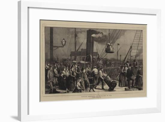 London Sketches, to Scotland by Sea, a Sketch at Irongate Wharf-null-Framed Giclee Print