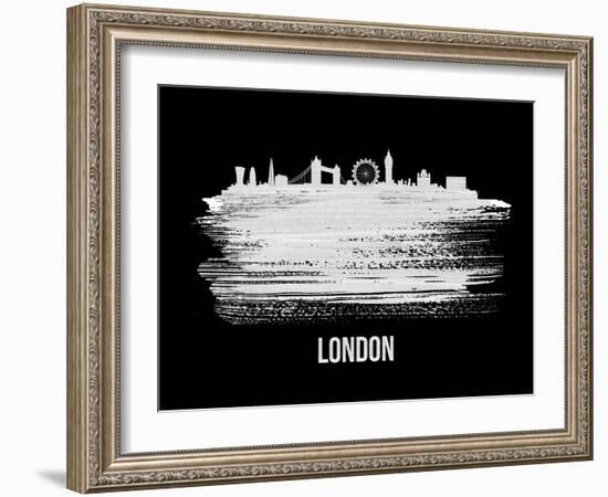 London Skyline Brush Stroke - White-NaxArt-Framed Art Print