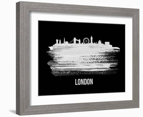 London Skyline Brush Stroke - White-NaxArt-Framed Art Print