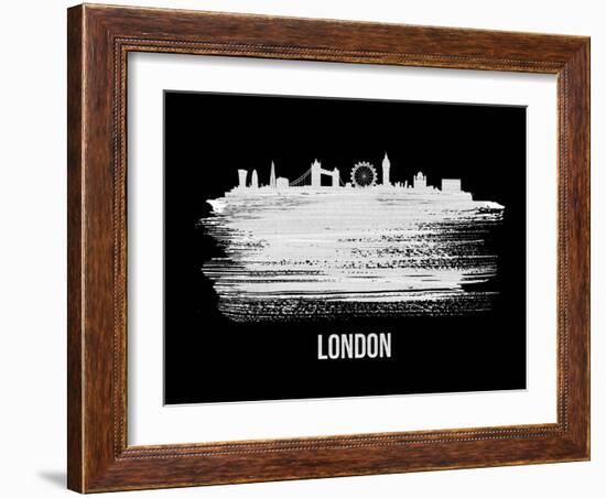 London Skyline Brush Stroke - White-NaxArt-Framed Art Print