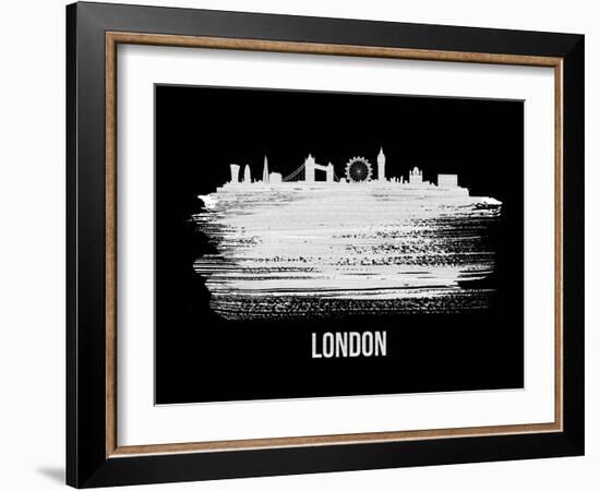 London Skyline Brush Stroke - White-NaxArt-Framed Art Print