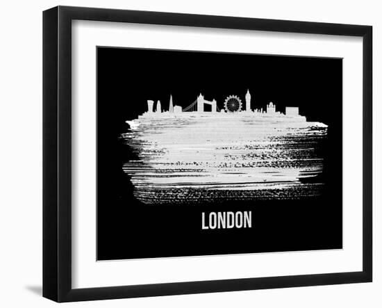 London Skyline Brush Stroke - White-NaxArt-Framed Art Print