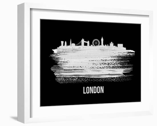 London Skyline Brush Stroke - White-NaxArt-Framed Art Print