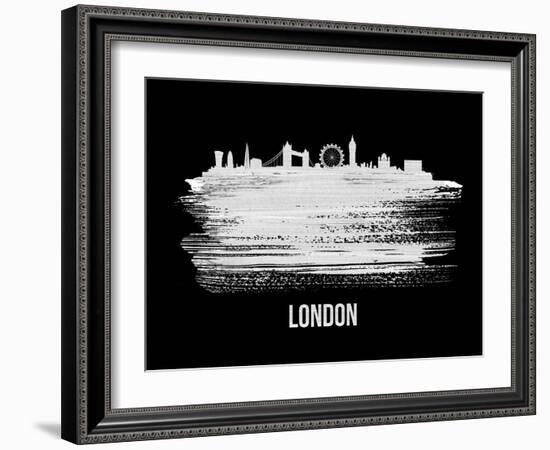 London Skyline Brush Stroke - White-NaxArt-Framed Art Print