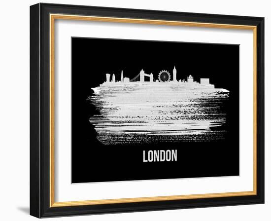 London Skyline Brush Stroke - White-NaxArt-Framed Art Print