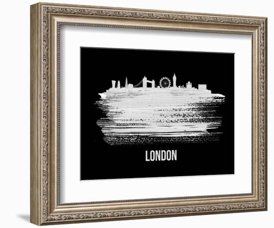 London Skyline Brush Stroke - White-NaxArt-Framed Art Print