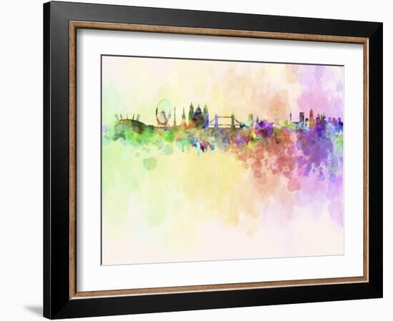 London Skyline in Watercolor Background-paulrommer-Framed Art Print