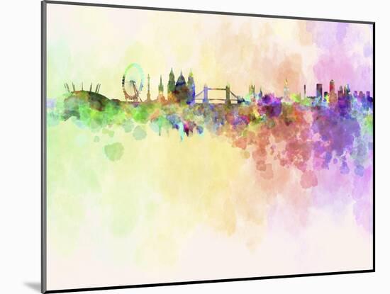 London Skyline in Watercolor Background-paulrommer-Mounted Art Print