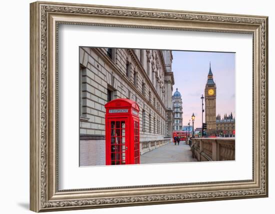 London Skyline with Big Ben and Houses of Parliament at Twilight in Uk.-f11photo-Framed Photographic Print