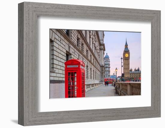 London Skyline with Big Ben and Houses of Parliament at Twilight in Uk.-f11photo-Framed Photographic Print