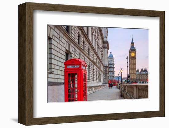 London Skyline with Big Ben and Houses of Parliament at Twilight in Uk.-f11photo-Framed Photographic Print