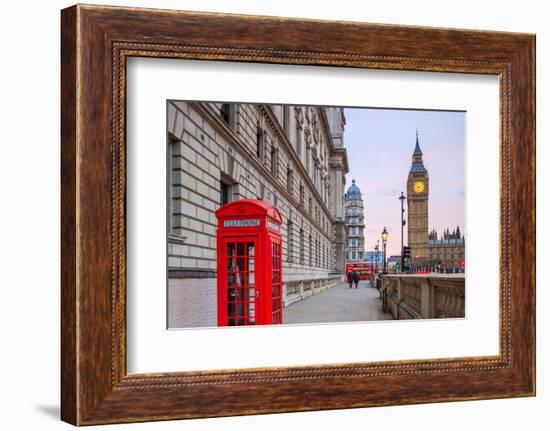 London Skyline with Big Ben and Houses of Parliament at Twilight in Uk.-f11photo-Framed Photographic Print