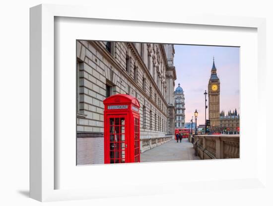 London Skyline with Big Ben and Houses of Parliament at Twilight in Uk.-f11photo-Framed Photographic Print