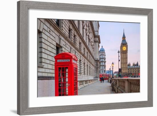 London Skyline with Big Ben and Houses of Parliament at Twilight in Uk.-f11photo-Framed Photographic Print