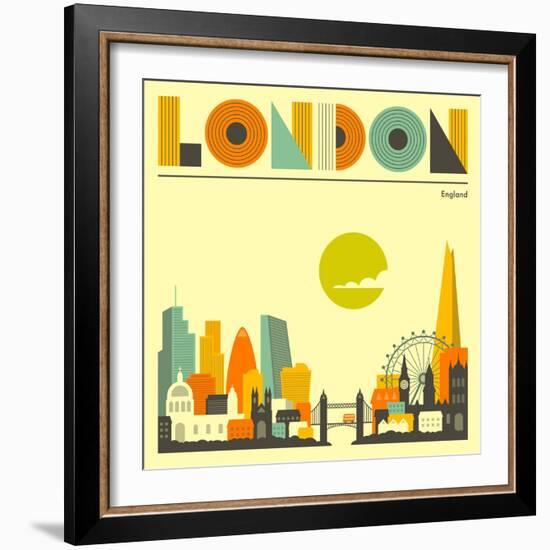 London Skyline-Jazzberry Blue-Framed Art Print