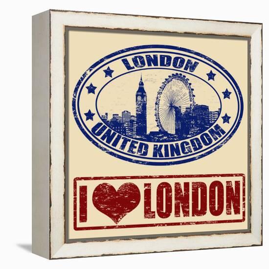 London Stamps-radubalint-Framed Stretched Canvas