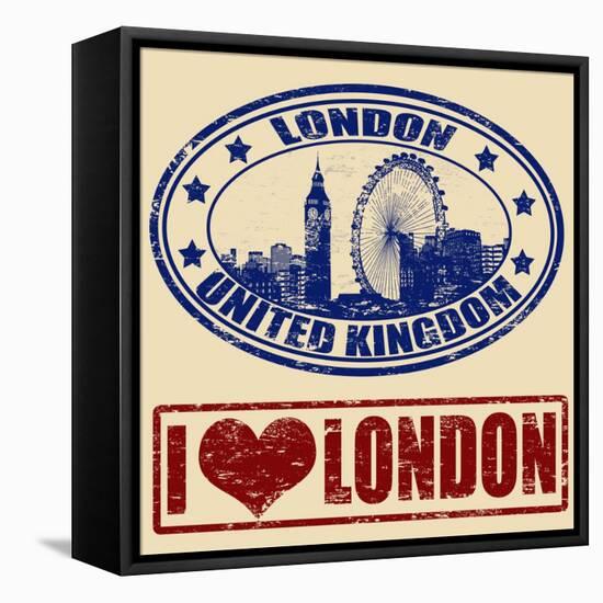 London Stamps-radubalint-Framed Stretched Canvas