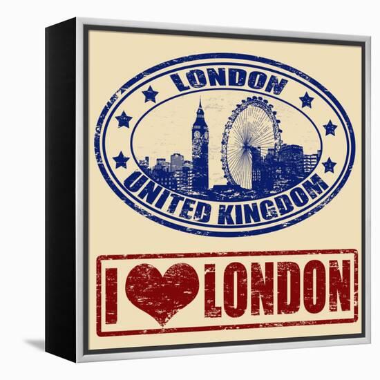 London Stamps-radubalint-Framed Stretched Canvas