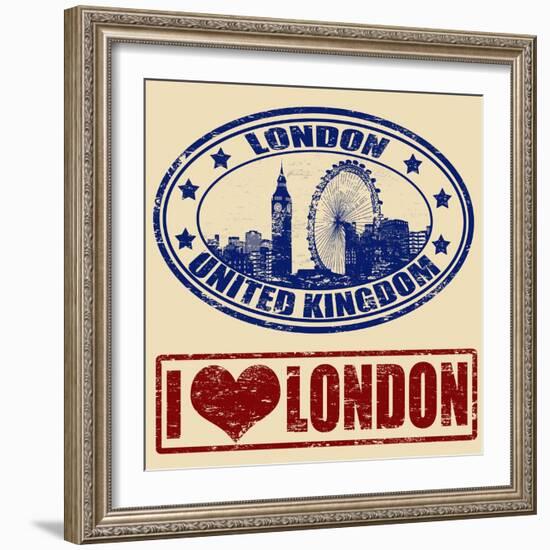 London Stamps-radubalint-Framed Art Print