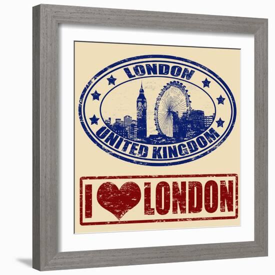 London Stamps-radubalint-Framed Art Print