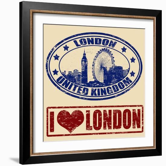 London Stamps-radubalint-Framed Art Print