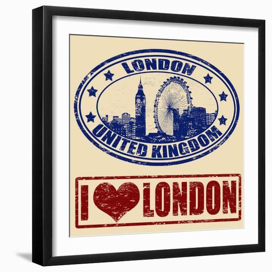 London Stamps-radubalint-Framed Art Print