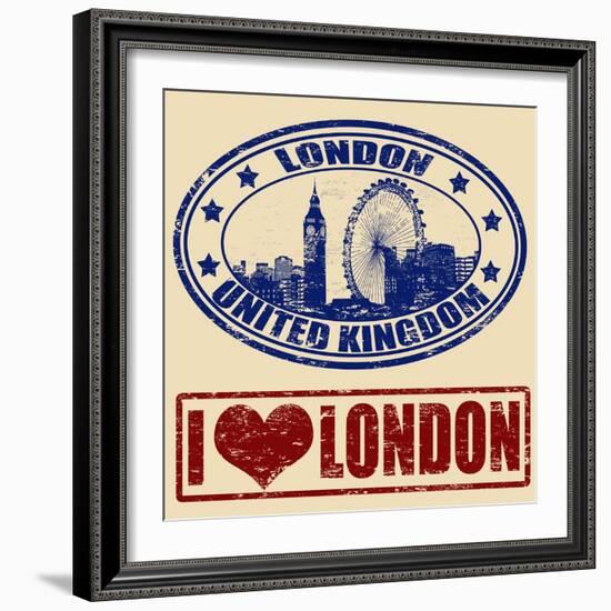 London Stamps-radubalint-Framed Art Print