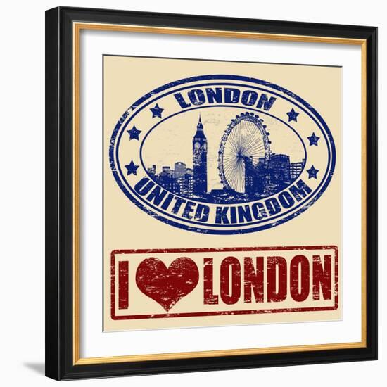 London Stamps-radubalint-Framed Art Print