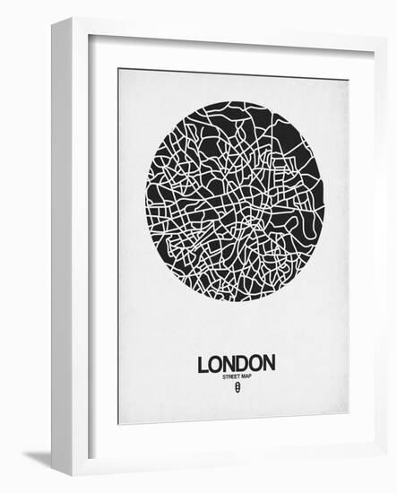 London Street Map Black on White-NaxArt-Framed Art Print