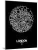 London Street Map Black-null-Mounted Art Print