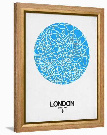 London Street Map Blue-NaxArt-Framed Stretched Canvas