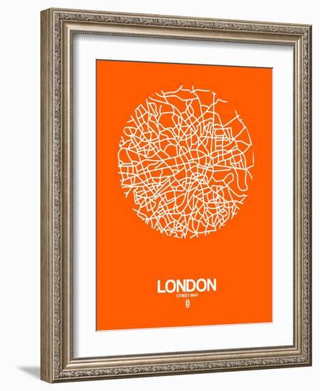 London Street Map Orange-NaxArt-Framed Art Print