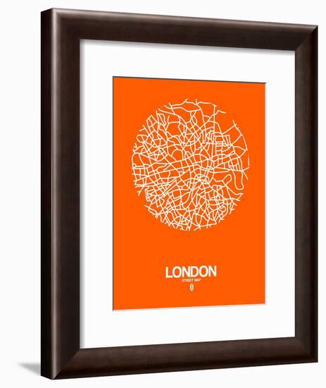 London Street Map Orange-NaxArt-Framed Art Print