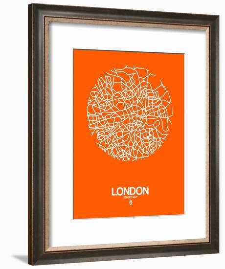 London Street Map Orange-NaxArt-Framed Art Print