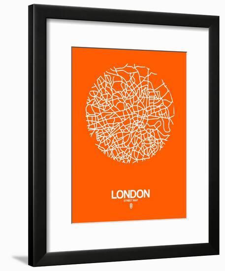 London Street Map Orange-NaxArt-Framed Art Print