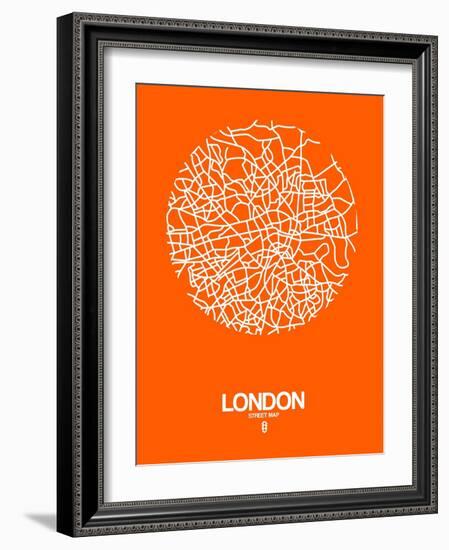 London Street Map Orange-NaxArt-Framed Art Print