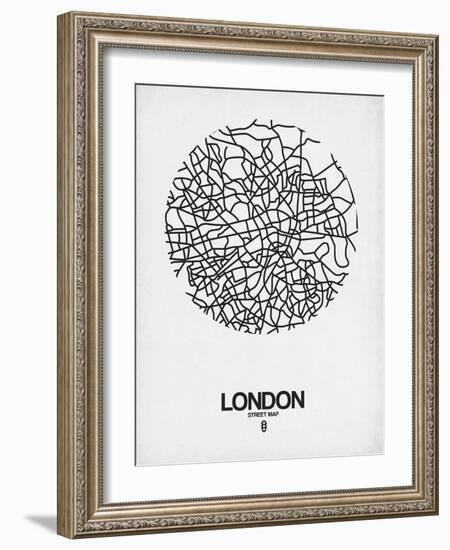 London Street Map White-NaxArt-Framed Art Print