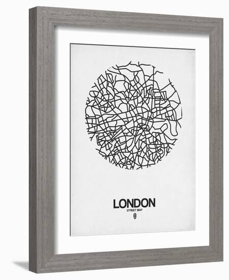 London Street Map White-NaxArt-Framed Art Print