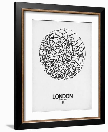 London Street Map White-NaxArt-Framed Art Print