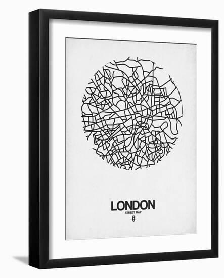 London Street Map White-NaxArt-Framed Art Print