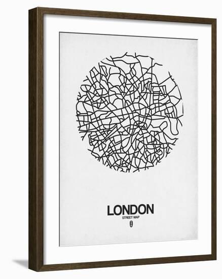 London Street Map White-NaxArt-Framed Art Print