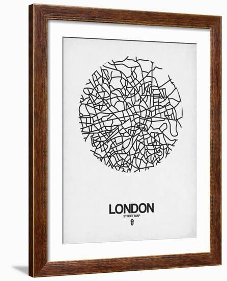 London Street Map White-NaxArt-Framed Art Print